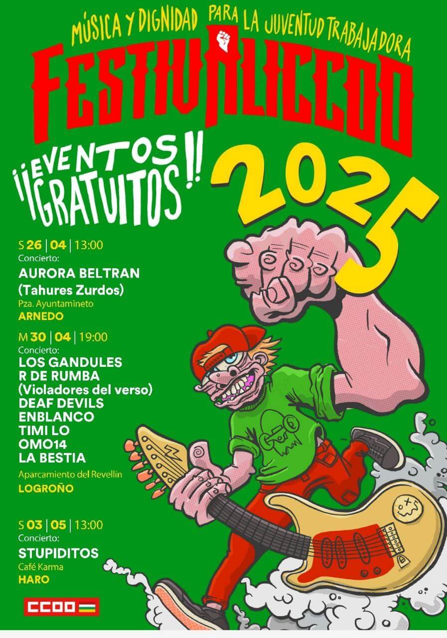 Festival CCOO 2025: Música y dignidad para la juventud trabajadora